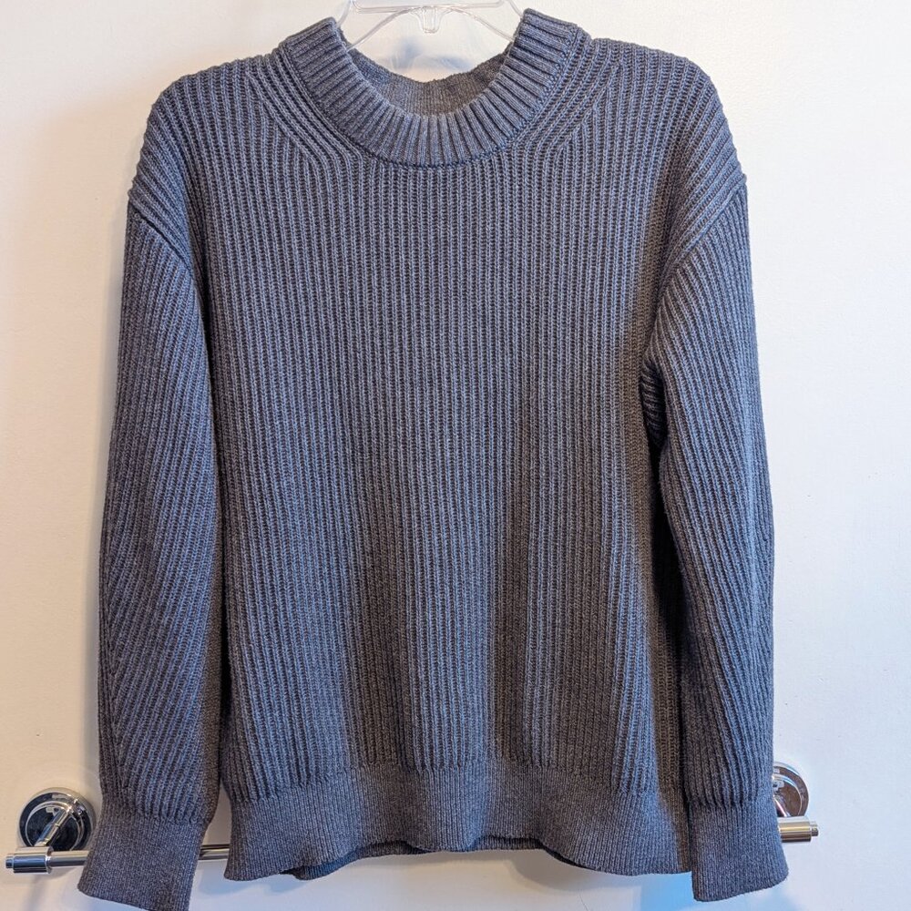 EVERLANE Cotton Fisherman Sweater - Grey - Small - FW/25